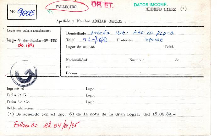 Ficha de miembro de Carlos Adrian.