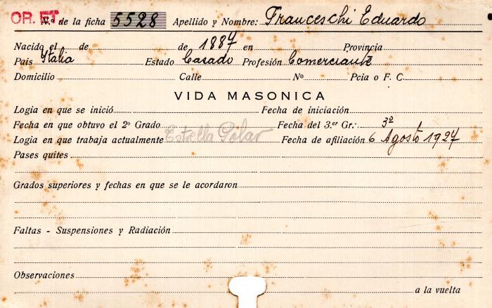 Ficha de miembro de Eduardo Franceschi.