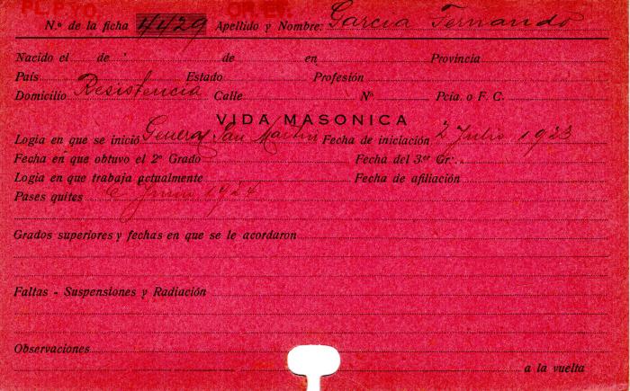 Ficha de miembro de Fernando García.