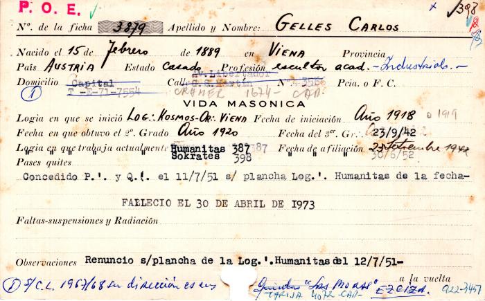 Ficha de miembro de Carlos Gelles.
