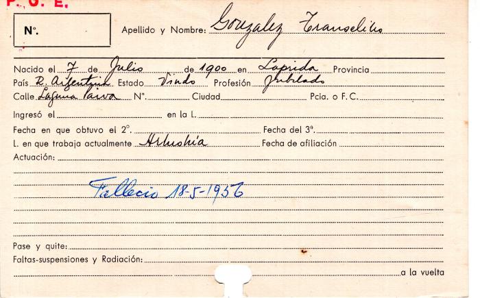 Ficha de miembro de Transelino González.