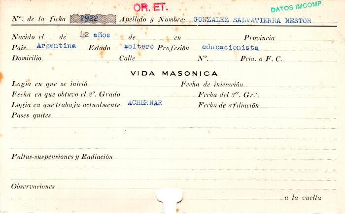 Ficha de miembro de Néstor González Salvatierra.