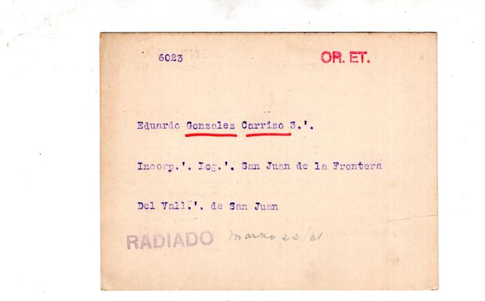 Ficha de miembro de Eduardo González Carrizo.
