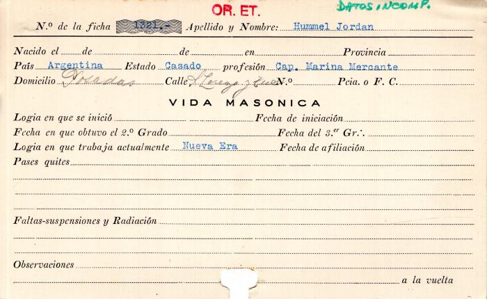 Ficha de miembro de Jordan Hummel.