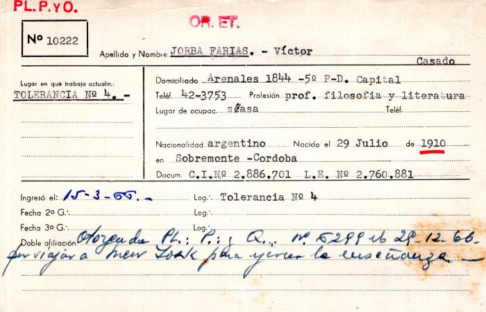 Ficha de miembro de Víctor Jorba Farias.