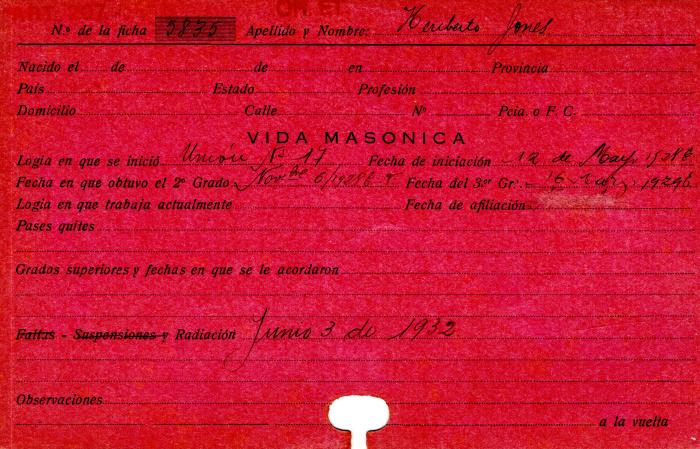 Ficha de miembro de Heriberto Jones.