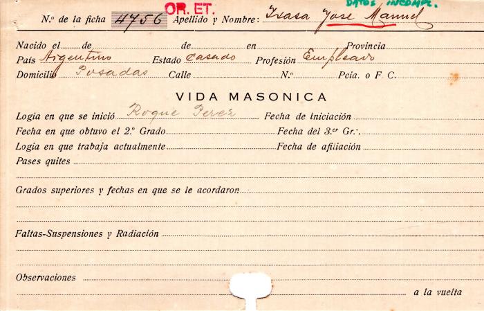 Ficha de miembro de José Manuel Isasa.