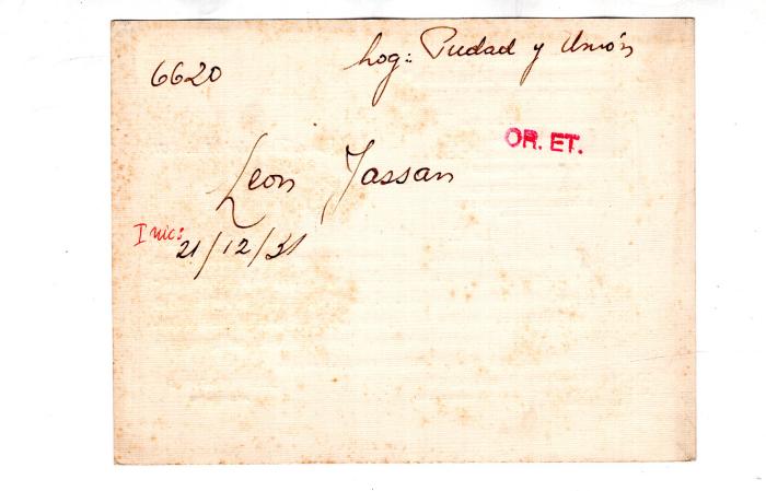 Ficha de miembro de León Jassan.
