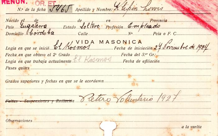 Ficha de miembro de Lowis Klipin.