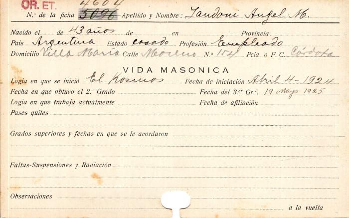 Ficha de miembro de Ángel M. Landoni.