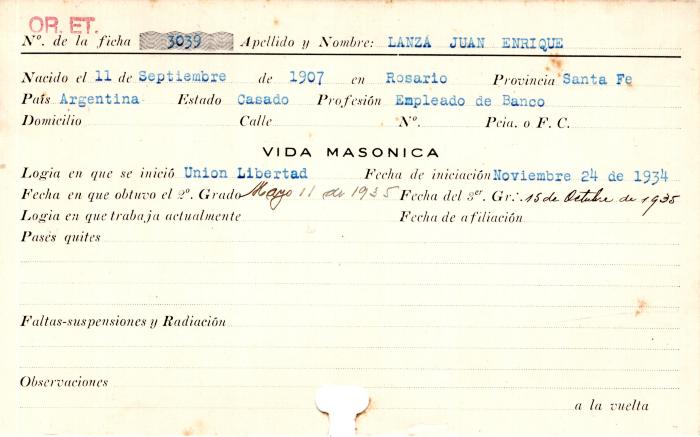 Ficha de miembro de Juan Enrique Lanza.