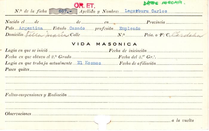 Ficha de miembro de Carlos Legorburu.