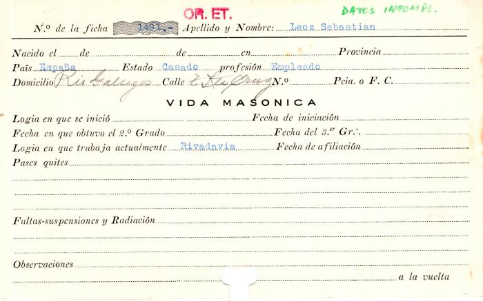 Ficha de miembro de Sebastián Leoz.