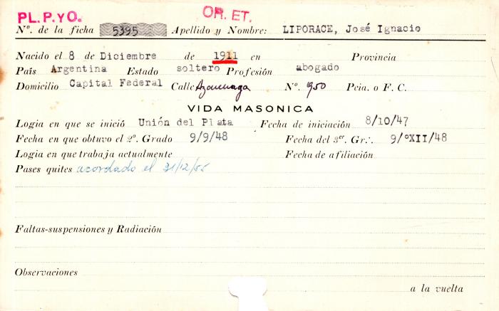 Ficha de miembro de José Ignacio Liporace.