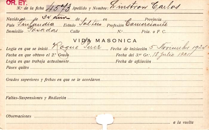 Ficha de miembro de Carlos Linstron.