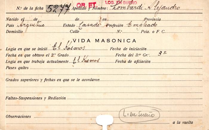 Ficha de miembro de Alejandro Lombardi.