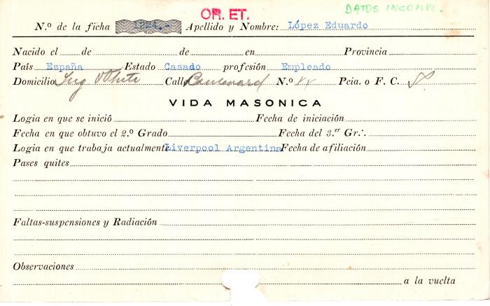 Ficha de miembro de Eduardo López.