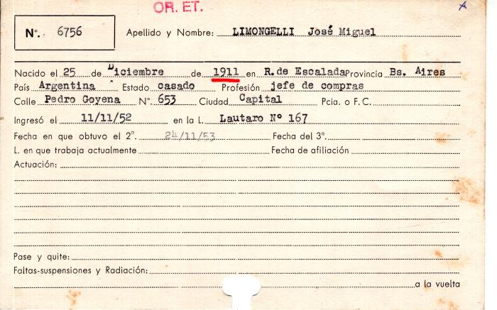Ficha de miembro de José Miguel Limongelli.