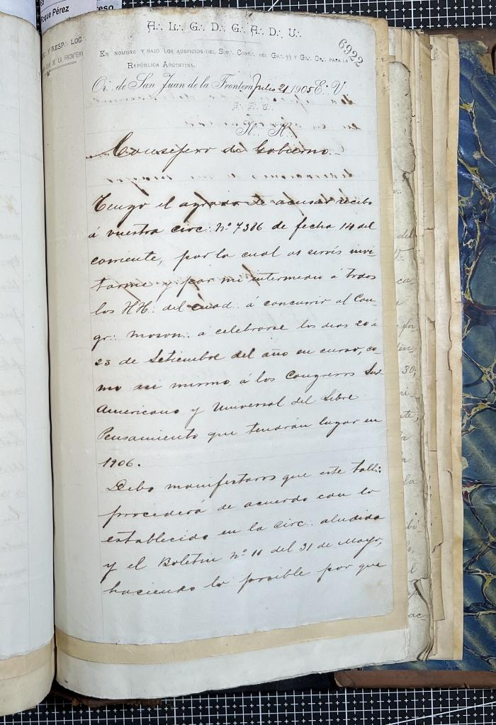 Documentación de R:. L:. San Juan de la Frontera N° 33.