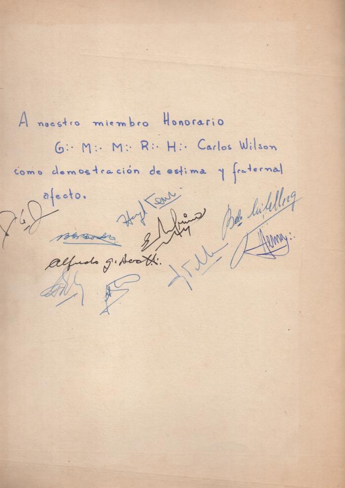Fotografías y carta invitación al Gran Maestre Carlos Wilson.