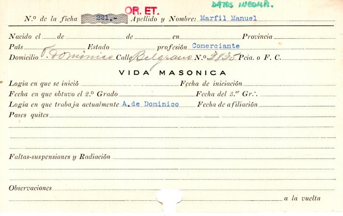 Ficha de miembro de Manuel Marfil.
