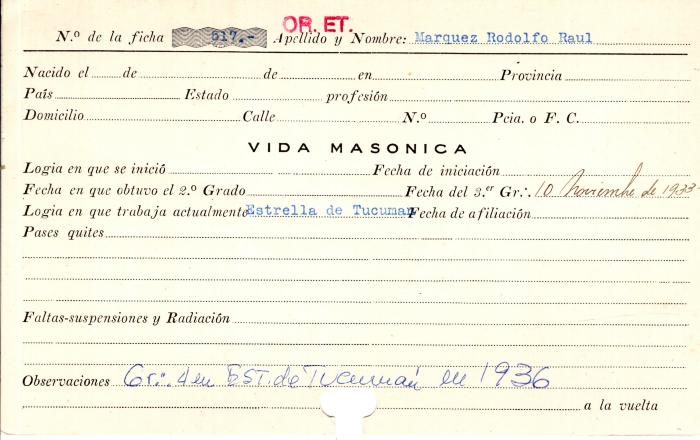 Ficha de miembro de Rodolfo Raúl Marquez.