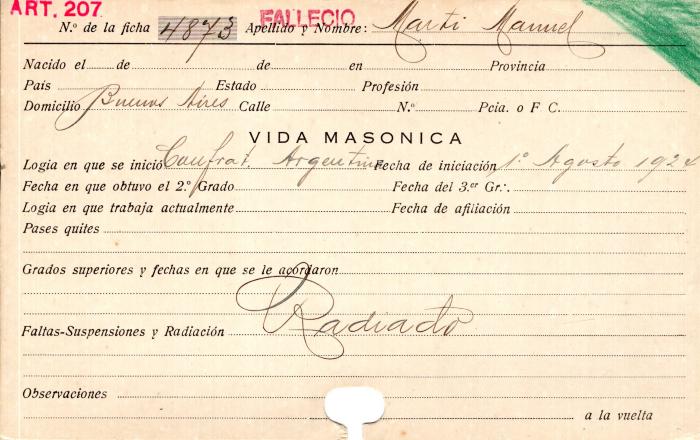 Ficha de miembro de Manuel Marti.