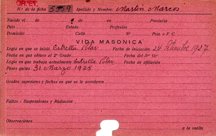 Ficha de miembro de Marcos Martin.