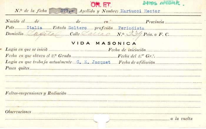 Ficha de miembro de Héctor Martucci.