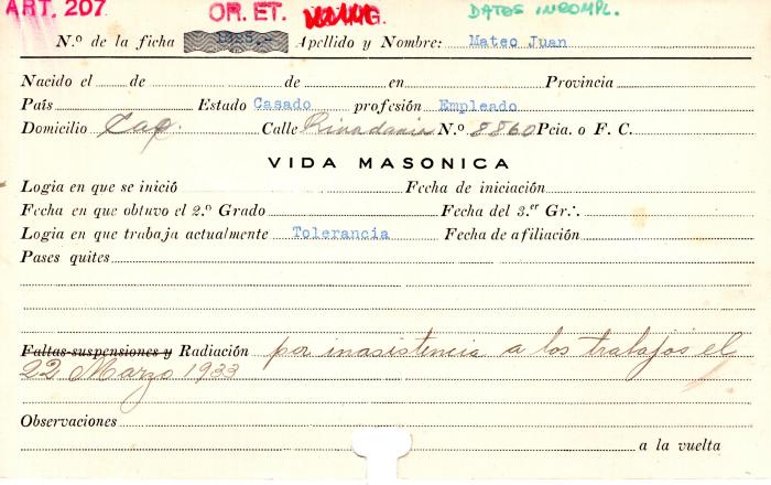 Ficha de miembro de Juan Mateo.