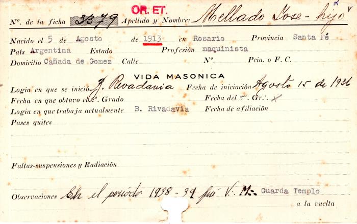 Ficha de miembro de José Mellado (hijo).