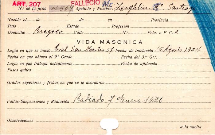 Ficha de miembro de Santiago Mc Loughlin.