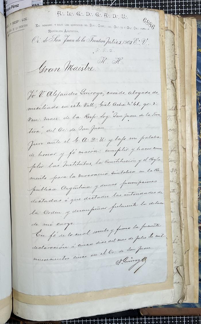 Documentación de R:. L:. San Juan de la Frontera N° 33.