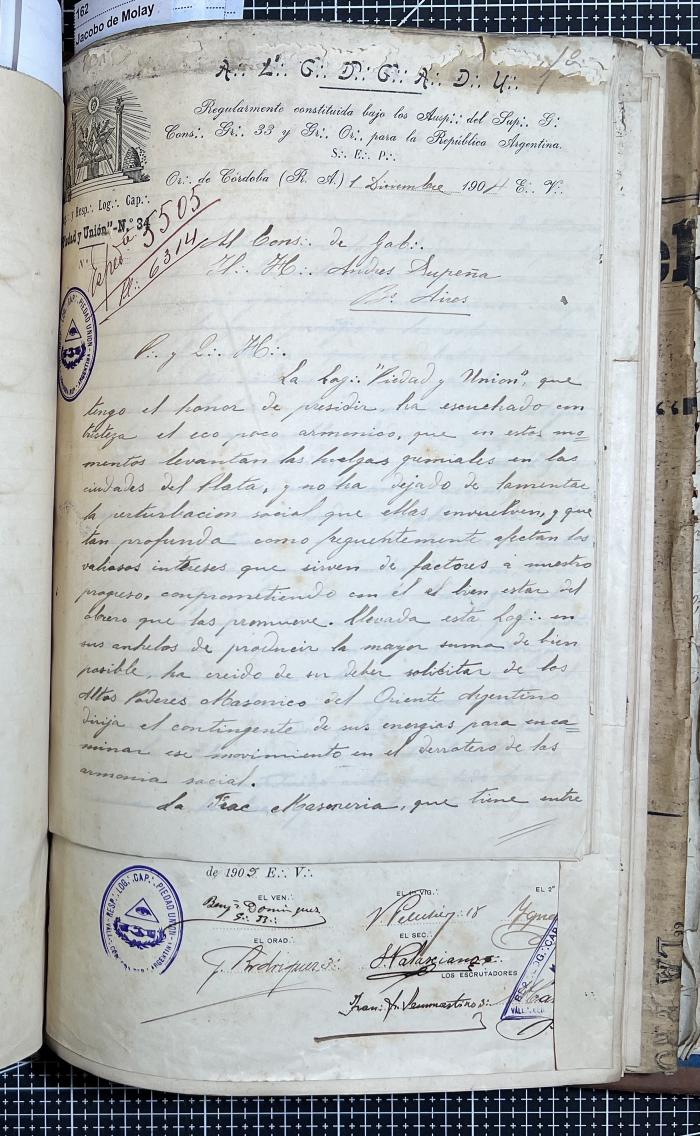 Documentación de R:. L:. Piedad y Unión N° 34.