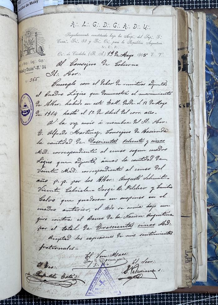 Documentación de R:. L:. Piedad y Unión N° 34.