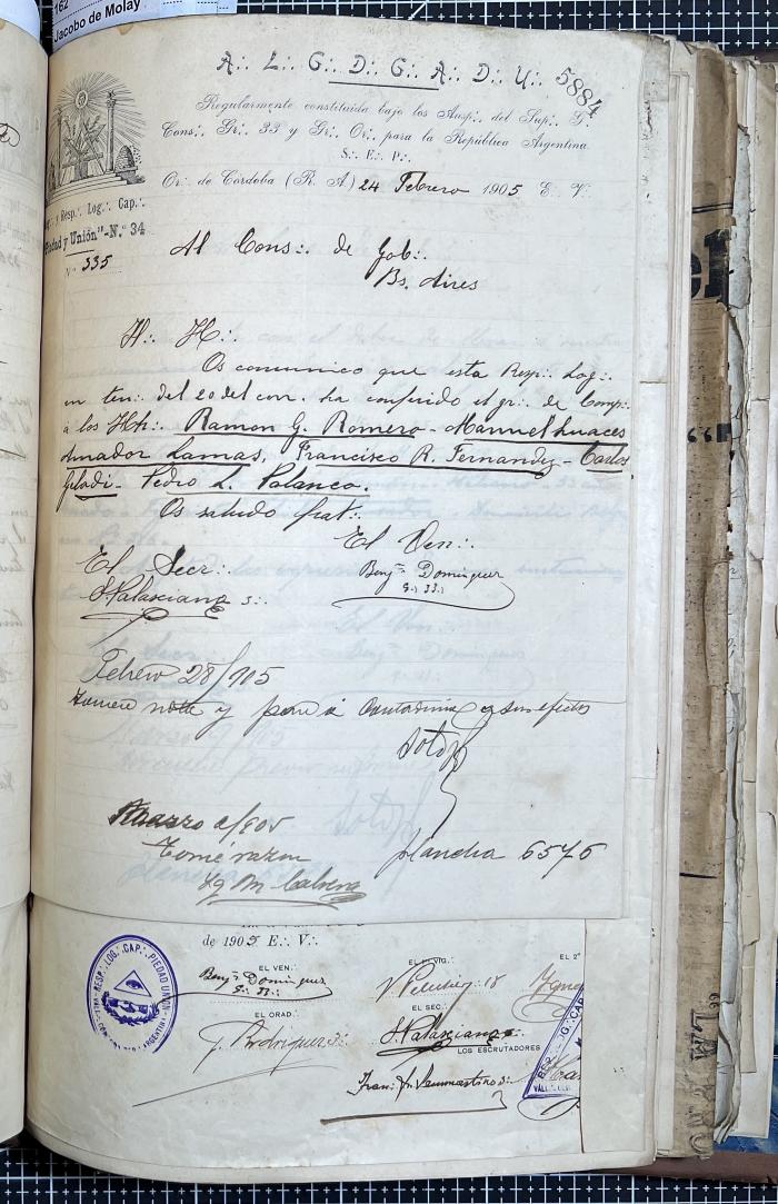 Documentación de R:. L:. Piedad y Unión N° 34.