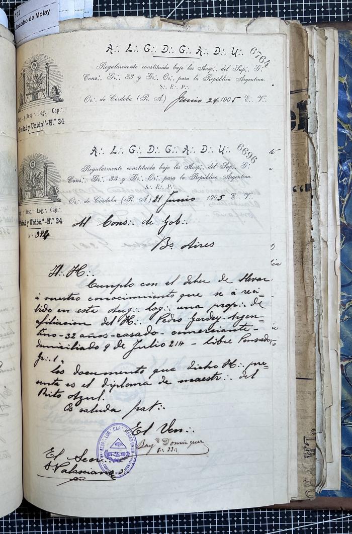 Documentación de R:. L:. Piedad y Unión N° 34.