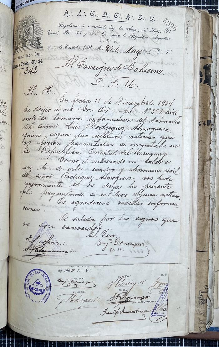 Documentación de R:. L:. Piedad y Unión N° 34.