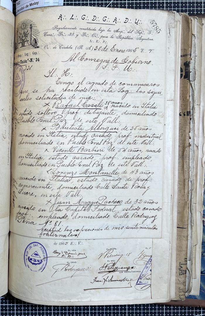 Documentación de R:. L:. Piedad y Unión N° 34.