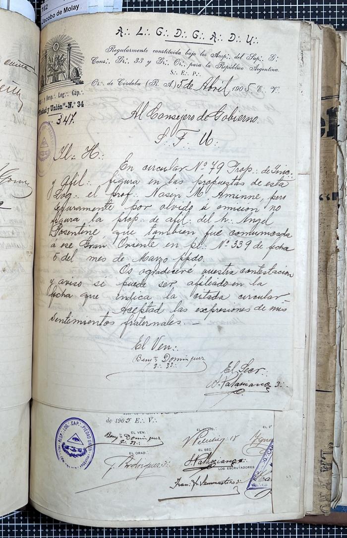 Documentación de R:. L:. Piedad y Unión N° 34.