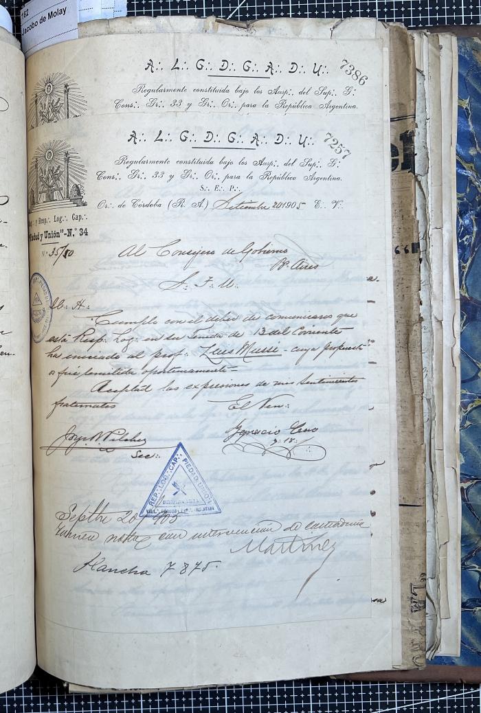 Documentación de R:. L:. Piedad y Unión N° 34.