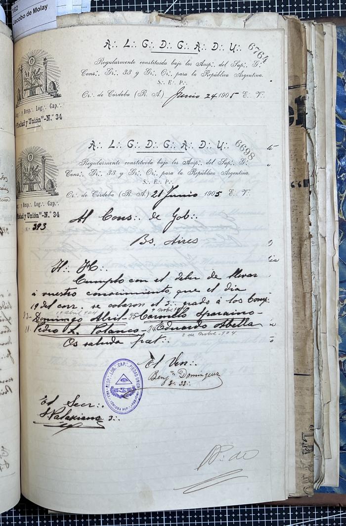 Documentación de R:. L:. Piedad y Unión N° 34.