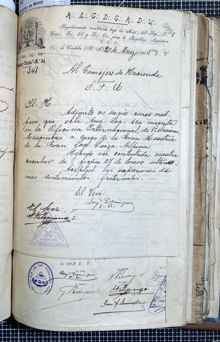 Documentación de R:. L:. Piedad y Unión N° 34.