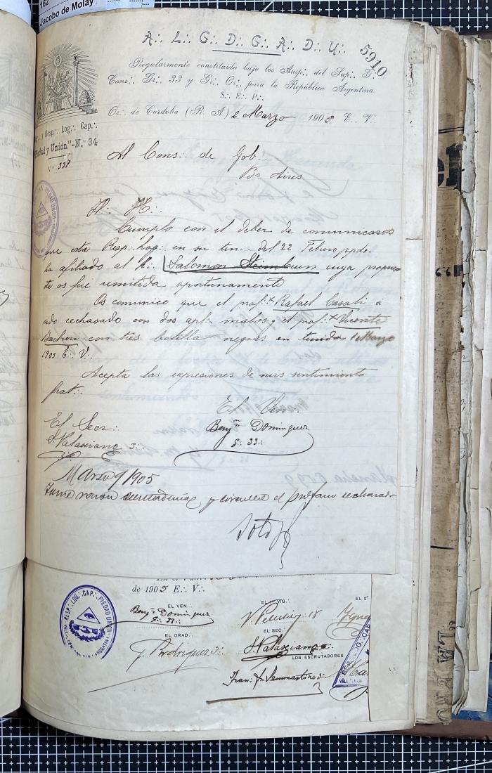 Documentación de R:. L:. Piedad y Unión N° 34.