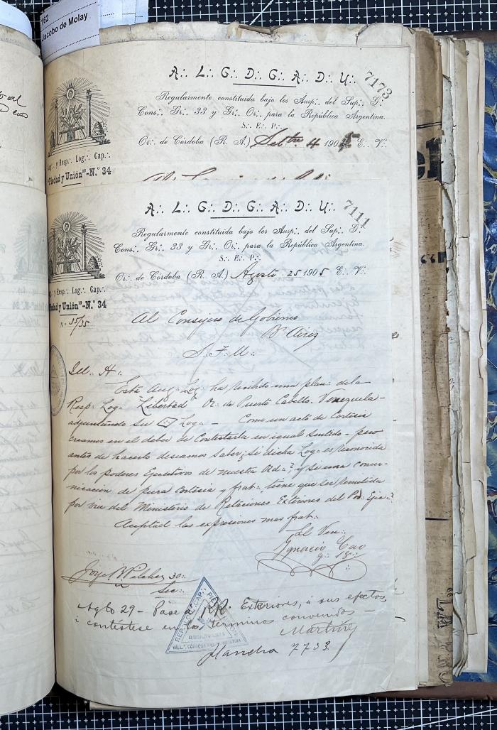 Documentación de R:. L:. Piedad y Unión N° 34.