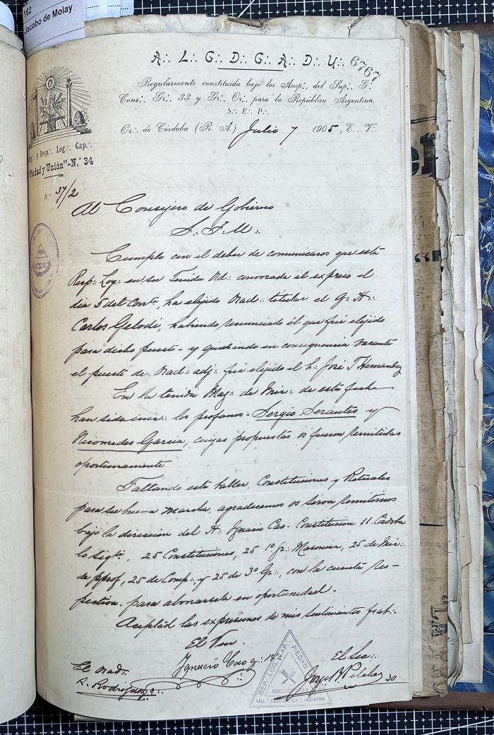 Documentación de R:. L:. Piedad y Unión N° 34.