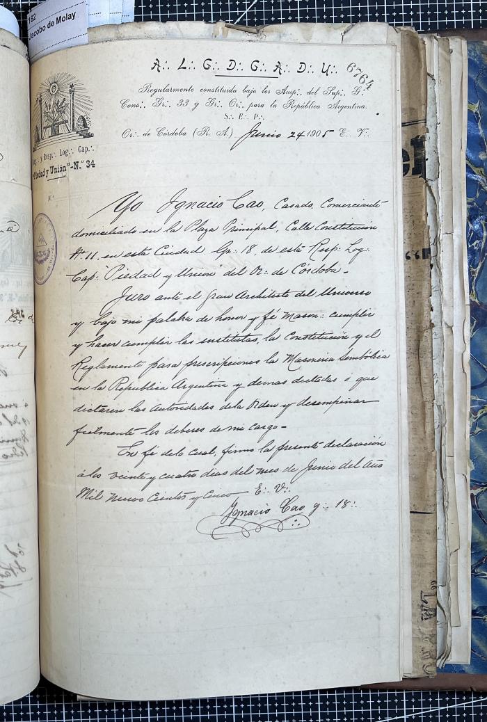 Documentación de R:. L:. Piedad y Unión N° 34.