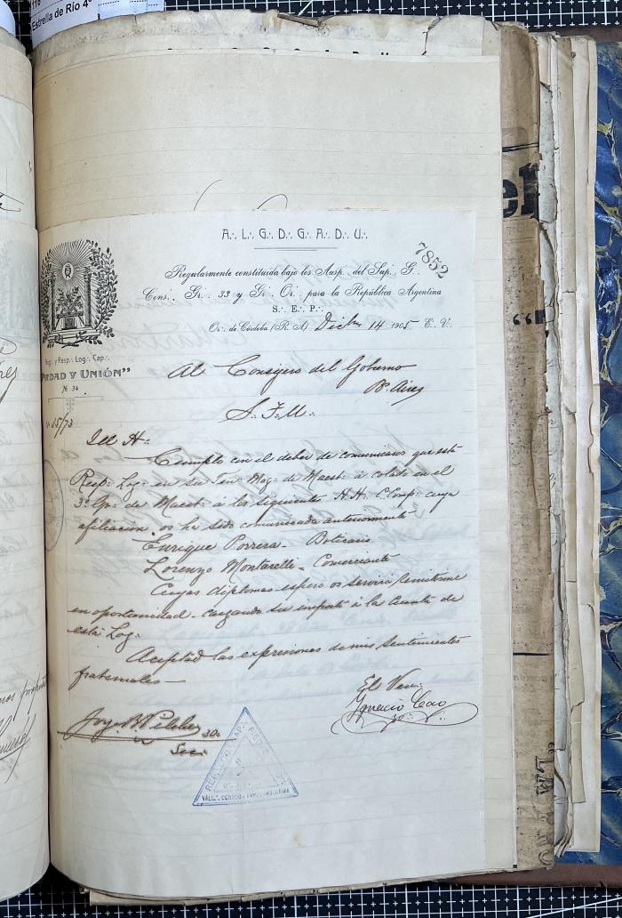 Documentación de R:. L:. Piedad y Unión N° 34.
