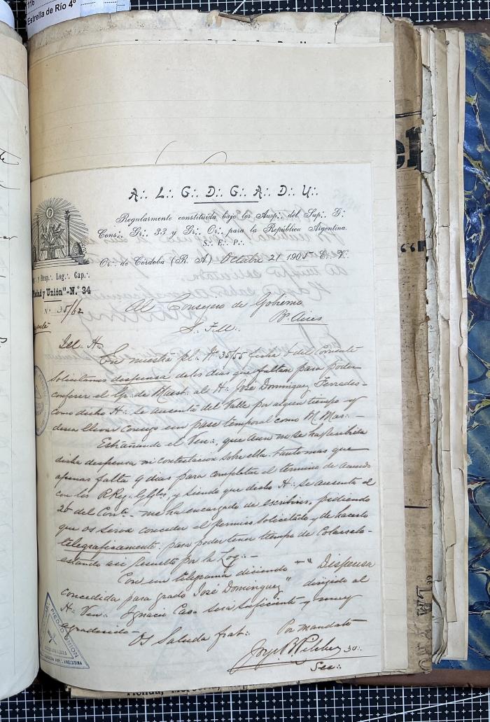 Documentación de R:. L:. Piedad y Unión N° 34.