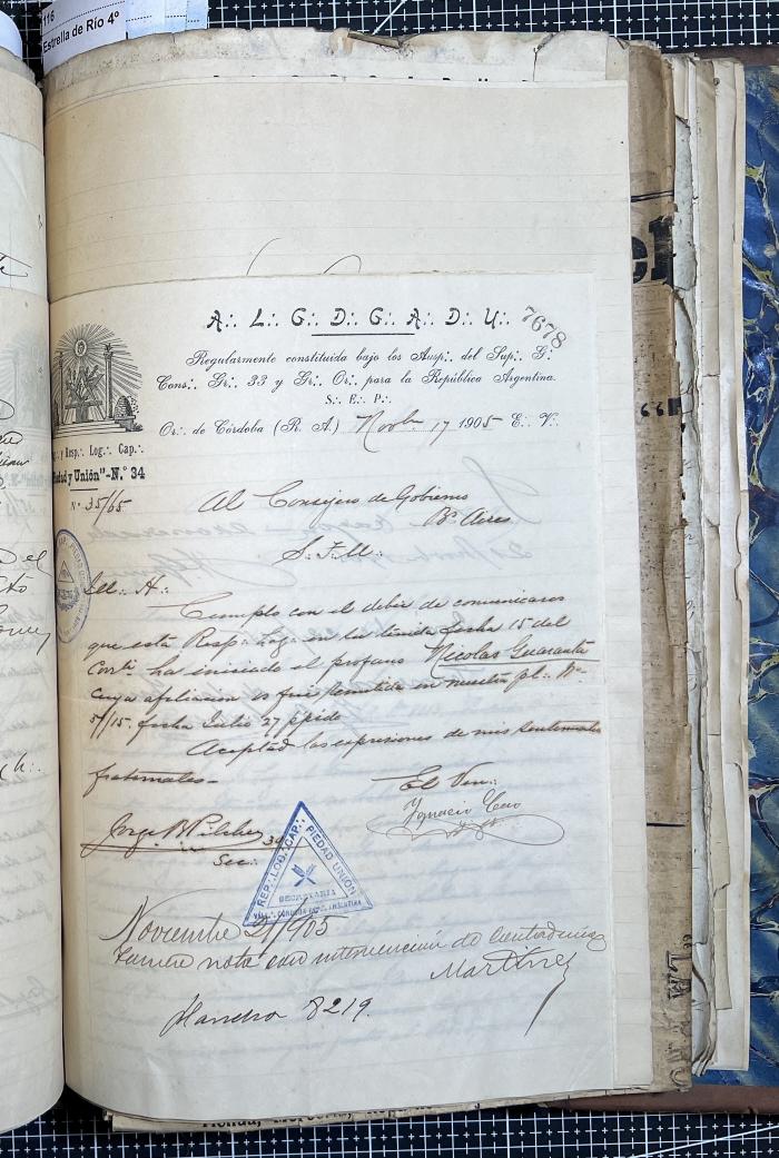 Documentación de R:. L:. Piedad y Unión N° 34.